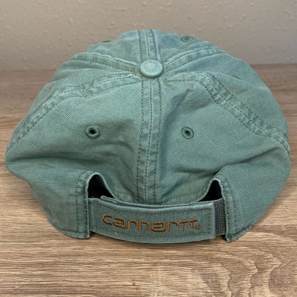 Carhartt Mens Canvas Green Hat Velcro Adjustable - Picture 3 of 6
